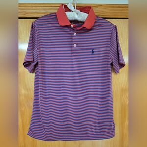 Polo Ralph Lauren Performance striped golf shirt boys M 10-12